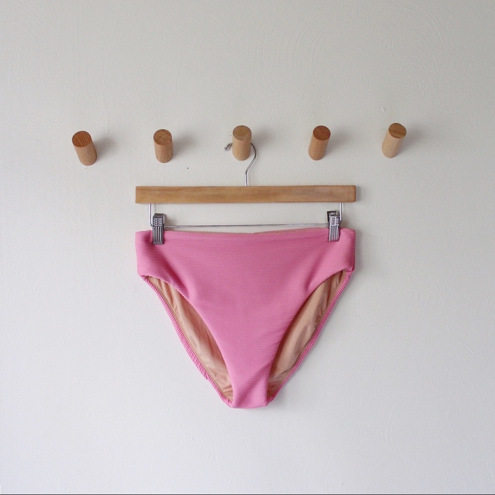 J C R E W • High-Cut Ribbed Bikini Bottom